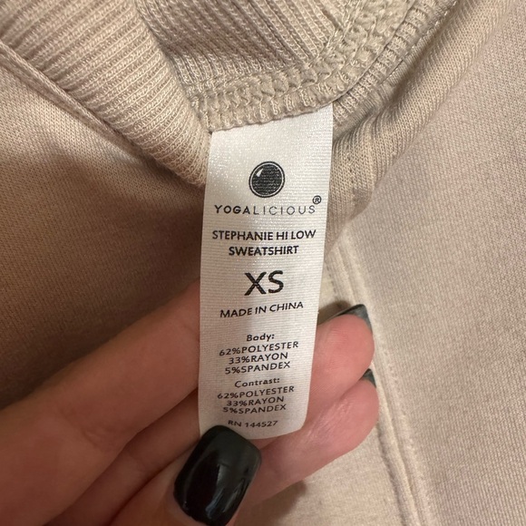 Yogalicious Women's Light Tan Sweatshirt - Picture 3 of 4